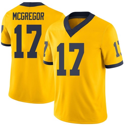 Braiden McGregor Michigan Wolverines Youth NCAA #17 Maize Limited Brand Jordan College Stitched Football Jersey XSJ1254QL